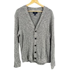 1901 Cardigan Sweater Gray Button Front Long Sleeve VNeck Grandpa‎ Style Large